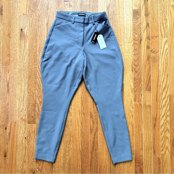 Express size 4R gray supersoft twill dress pants curvy skinny high rise - Picture 1 of 13